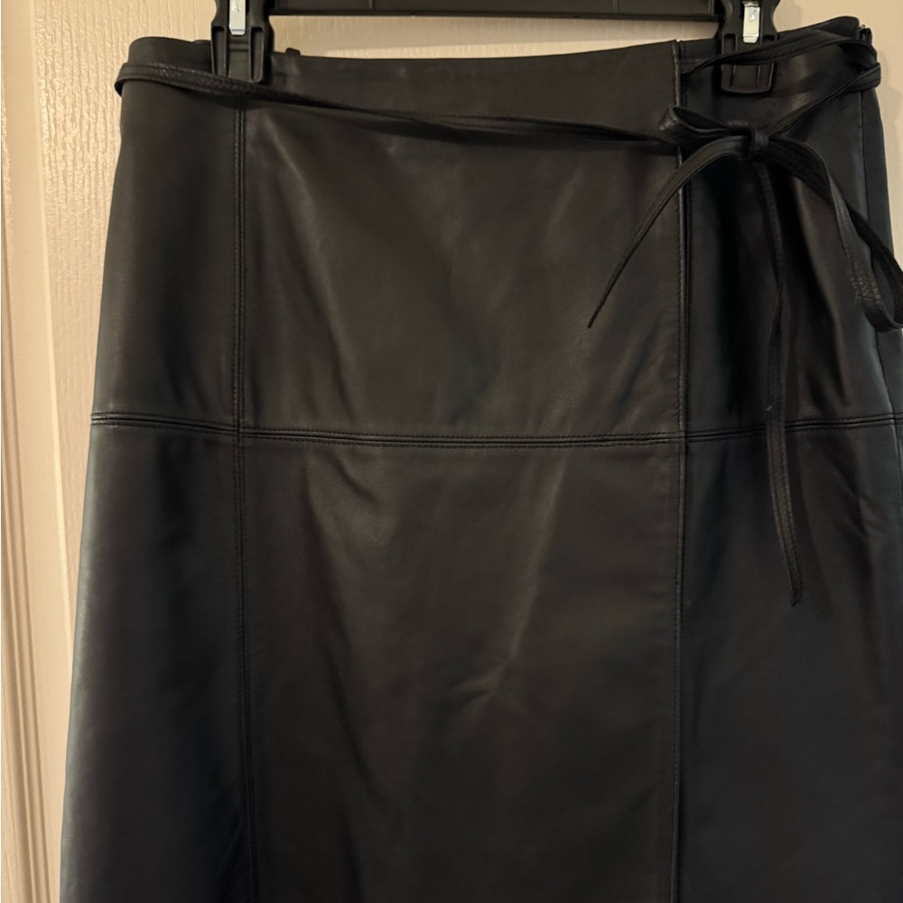 Banana Republic Black Leather Skirt